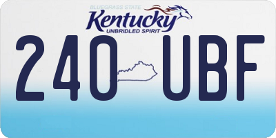KY license plate 240UBF