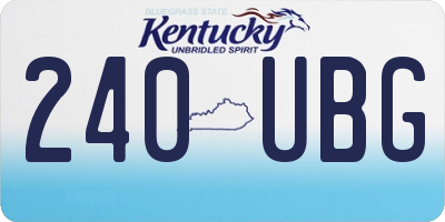 KY license plate 240UBG