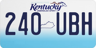 KY license plate 240UBH
