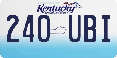 KY license plate 240UBI