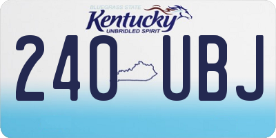 KY license plate 240UBJ