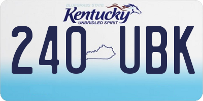 KY license plate 240UBK