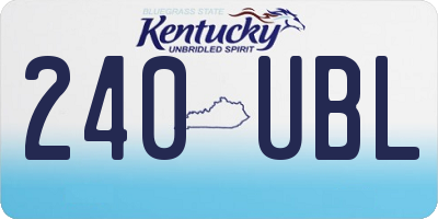 KY license plate 240UBL