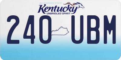 KY license plate 240UBM