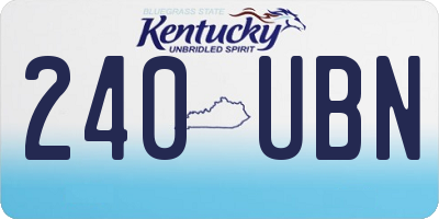 KY license plate 240UBN