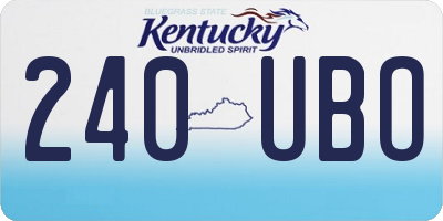 KY license plate 240UBO
