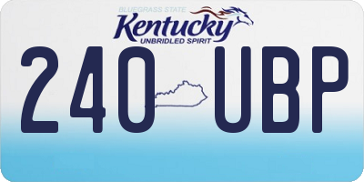 KY license plate 240UBP