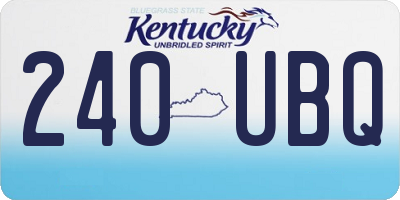 KY license plate 240UBQ