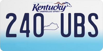 KY license plate 240UBS