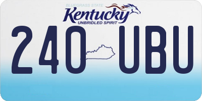 KY license plate 240UBU