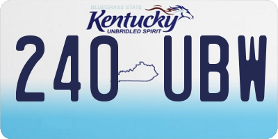 KY license plate 240UBW