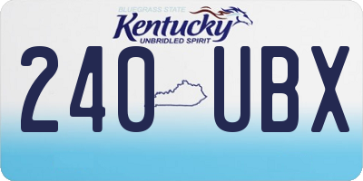 KY license plate 240UBX