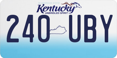 KY license plate 240UBY