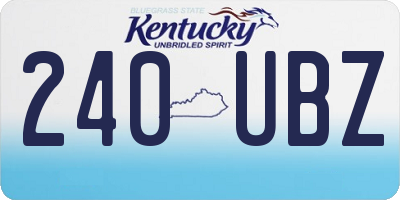 KY license plate 240UBZ