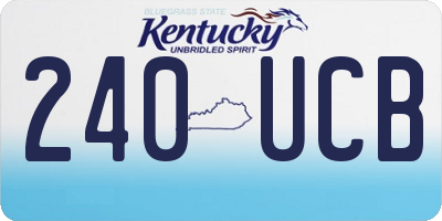 KY license plate 240UCB