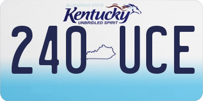 KY license plate 240UCE
