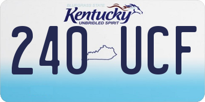 KY license plate 240UCF