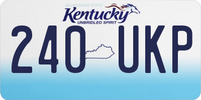 KY license plate 240UKP