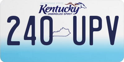 KY license plate 240UPV