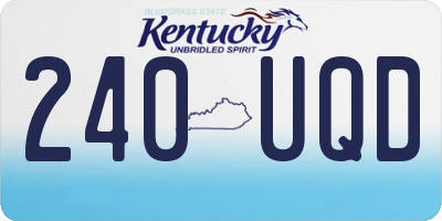 KY license plate 240UQD