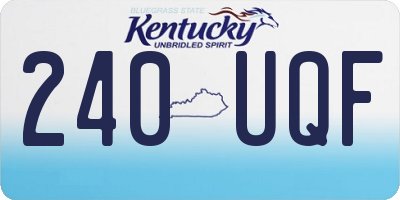 KY license plate 240UQF