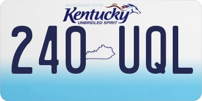 KY license plate 240UQL