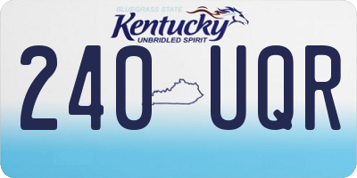 KY license plate 240UQR