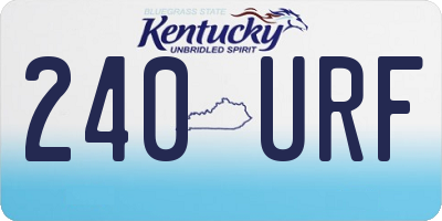 KY license plate 240URF