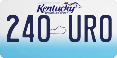 KY license plate 240URO