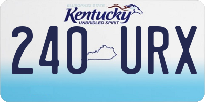 KY license plate 240URX