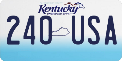 KY license plate 240USA