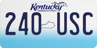 KY license plate 240USC