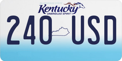 KY license plate 240USD