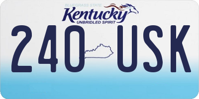 KY license plate 240USK