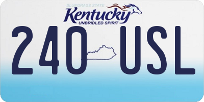 KY license plate 240USL