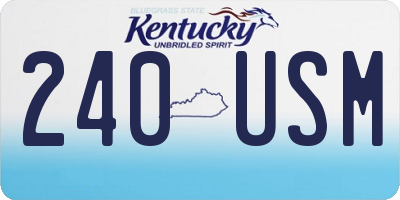 KY license plate 240USM