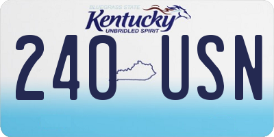 KY license plate 240USN