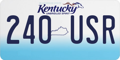 KY license plate 240USR