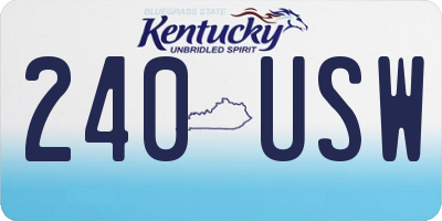 KY license plate 240USW