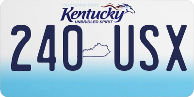 KY license plate 240USX