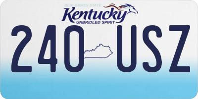 KY license plate 240USZ