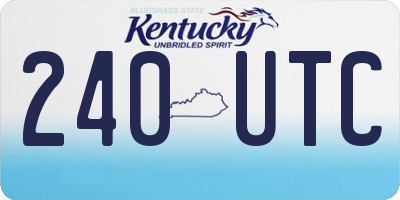 KY license plate 240UTC