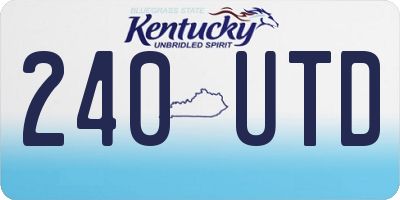 KY license plate 240UTD