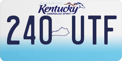 KY license plate 240UTF