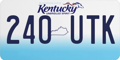 KY license plate 240UTK