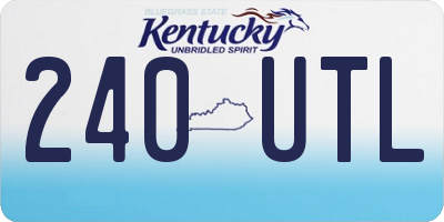 KY license plate 240UTL