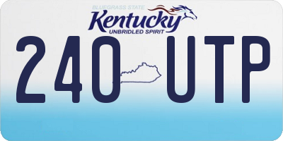 KY license plate 240UTP