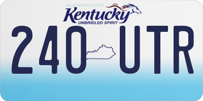 KY license plate 240UTR