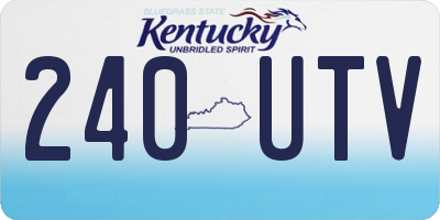 KY license plate 240UTV