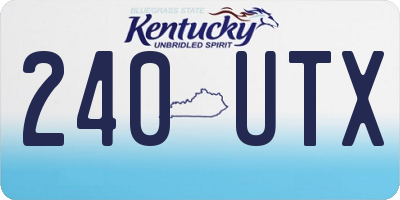 KY license plate 240UTX